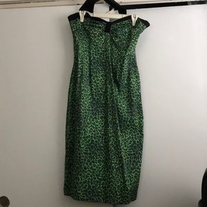 Green leopard dress